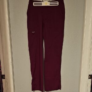Cherokee Work Wear Maroon Women's Scrub Pants Size Small Tall